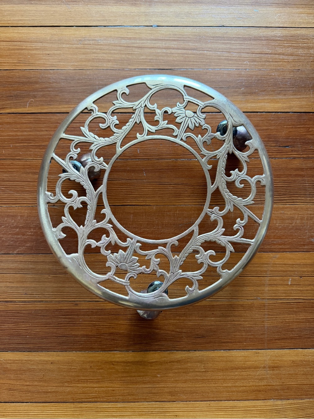 Vintage Brass Plant Caddy